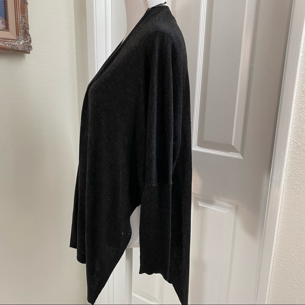 Double Zero Charcoal Grey Open Front Cardigan Sid… - image 2